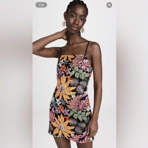 Endless Rose Floral Embroidered Dress - Black, Orange, Pink, Green